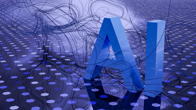 3D AI letters representing artificial intelligence technology